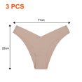 thumbnail image 2 of Conjunto de 3 piezas Braguitas de mujer Braguitas de algodón de seda helada sin marcas para mujer Borde de cintura en forma de V para mujer, 2 of 5