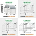 thumbnail image 6 of Chicken Coop Metal Large Chicken Coop with Run for Yard Chicken Pen Heavy Duty Poultry Cage with Waterproof Anti-UV Cover for Outdoor Farm Use Dome Roof Hen House Duck Rabbit Cage with Security Lock, 6 of 6