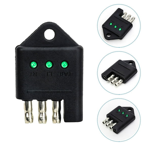 OUNONA 2pcs Trailer Plug Adapter 4-Pin Trailer Wiring Tester For Efficiently Testing Trailer Lights And Wiring For Rvs Campers And Commercial Trailers