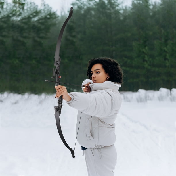 Arc Recourbé TOPARCHERY 60" - Bois Vert/gris - 25-50 Lbs - Droitier - Chasse/Tir à L'arc