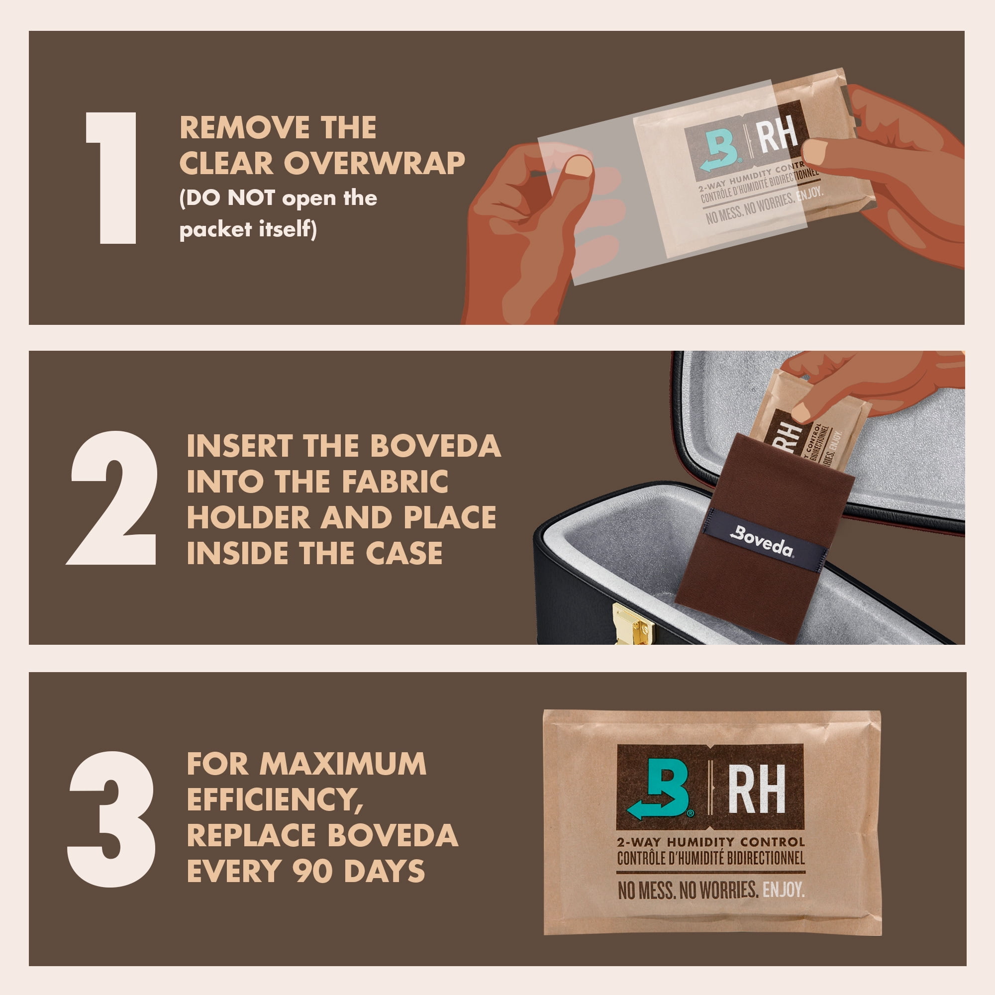 Boveda Music Large Starter Kit – (3) 49% RH for Guitars & Wooden Instruments – Humidity Control