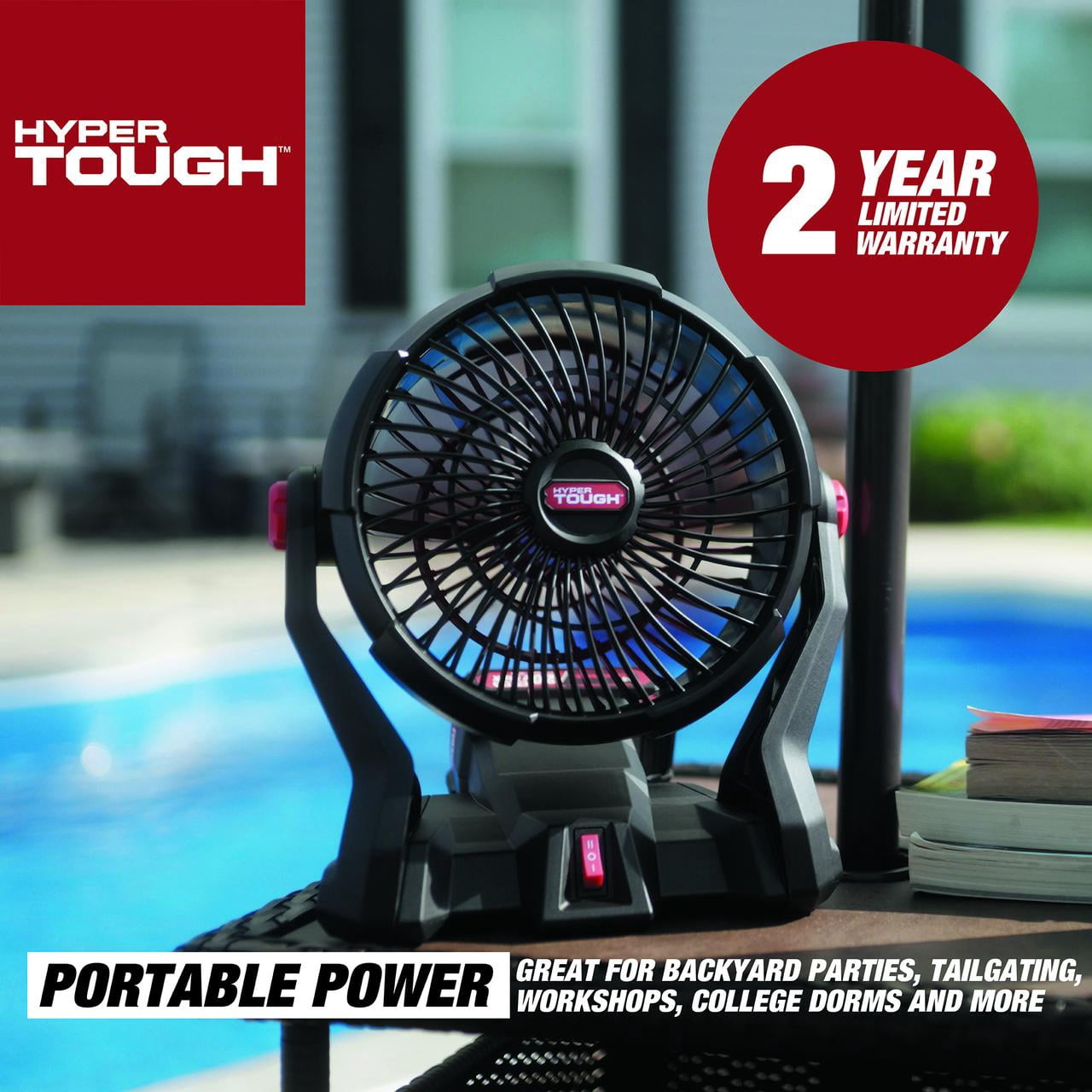 Hyper Tough 7.5 in. Cordless Fan with Hybrid Power, C1005