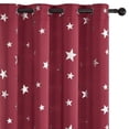 thumbnail image 2 of Deconovo Thermal Insulated Blackout Curtains with Silver Star Pattern 52 x 72 inch Dark Red 2 Panels, 2 of 6