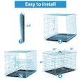 thumbnail image 4 of CL.HPAHKL 30 Inch Small Dog Cages for Inside, Portable Foldable Metal Crates for Dogs with Double Door & Removable Tray Small Wire Dog Kennel with Divider for Small Puppy, Cat Indoor Outdoor, Blue, 4 of 7