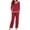 Wine, variant on Bigersell Pajamas for Women Soft Comfy Pajama Sets Long Sleeve Pullover Tunic Tops Two-piece Sleepwear Pajamas Included Pants Pjs Sets Loungewear Gray XXL