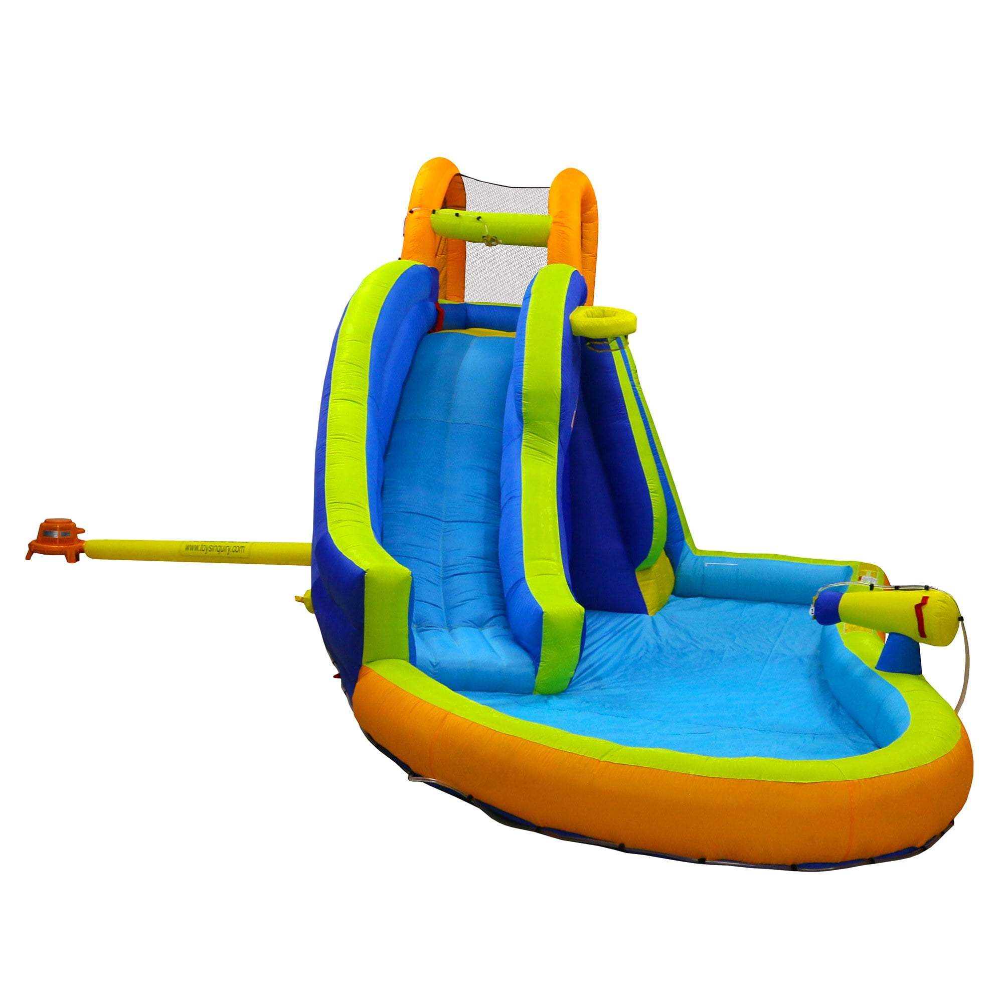Banzai Big Blast Water Park, Length: 14 ft 5 in, Width: 10 ft 7 in, Height: 7 ft 11 in, Inflatable Outdoor Backyard Water Slide Splash Toy