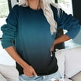thumbnail image 2 of Busydd Womens Sweatshirts Gradient Color Crewneck Sweatshirts Long Sleeve Shirts for Women Casual Loose Oversized Hoodie Pullover Tops Fashion Fall Clothes with Pocket, 2 of 6