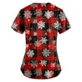 thumbnail image 4 of FrzhBrz Christmas Scrub Tops Women Xmas Snowflake Print Scrub Tops Plus Size Stretch Nursing Tops Soft Nurse Uniform with Pockets, 4 of 5