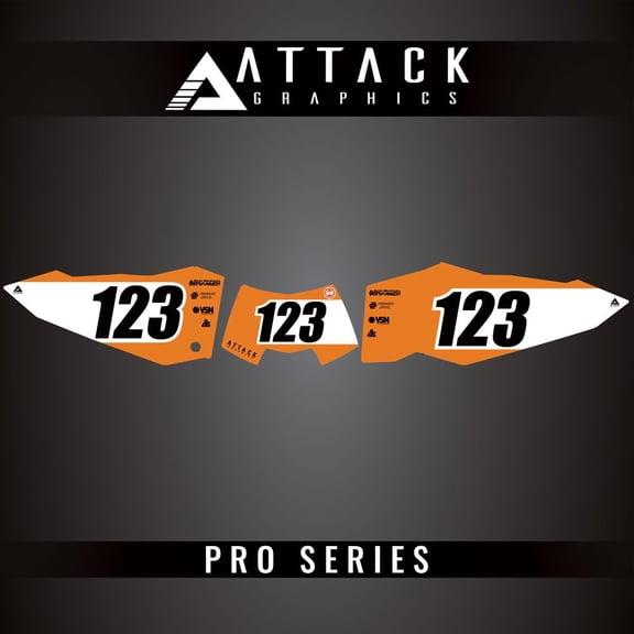Attack Graphics Pro Series Number Plate Backgrounds for KTM 450 XC-W 2010