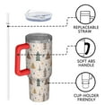 thumbnail image 4 of Multicolor Christmas Tree Pattern Tumbler with Handle and Lid,40oz Double Wall Vacuum Insulated Tumbler,Cups Gift for Women and Men, 4 of 7