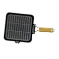 thumbnail image 4 of Sartén antiadherente para parrilla, sartén para carne, de hierro fundido, con mango plegable, práctica para cocina, utensilios de cocina para camping, 24 cm x 24 cm x 19 cm, 4 of 8