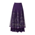thumbnail image 2 of Falda de Baile de Salón para Mujer, Falda Española, Ropa, Vestido de Fiesta, Falda de Danza Del Vientre, Vestido de Tango, Falda Larga Oscilante, Disf Talla XL Morado, 2 of 8
