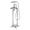 Brushed Nickel, variant on SUMERAIN Waterfall Freestanding Bathtub Faucet with Hand Shower, Antique High Flow Floor Mount Tub Filler, Chrome Finish