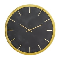 CosmoLiving by Cosmopolitan 19" Black Marble Round Wall Clock with Black Face