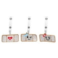 thumbnail image 1 of Carrete de soporte para insignia, 3 unidades, carrete giratorio de 360 grados, forma de corazón, clip retráctil para tarjeta de empleado (beige, rojo, lazo azul, corazón rojo), 1 of 14