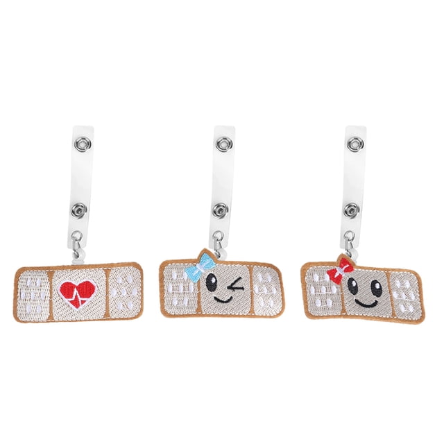 Carrete de soporte para insignia, 3 unidades, carrete giratorio de 360 grados, forma de corazón, clip retráctil para tarjeta de empleado (beige, rojo, lazo azul, corazón rojo)