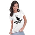 thumbnail image 4 of Ferocious Vegan Herbivore Bunny Womens Slim Fit Graphic Tee Brisco Brands S, 4 of 5