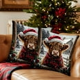 thumbnail image 5 of Xuniizn Christmas Pillow Covers 18x18 inch Xmas Decorations Soft Plush Faux Fur Wool Christmas Throw Pillow Cases Winter Holiday Decor for Sofa Living Room, 5 of 7