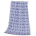 thumbnail image 3 of Bingfone Blue And White Porcelain Chinaware Print Flannel Fleece Blanket Throw Blanket For Bed,Sofa,Couch,Travel,Camping(80"X60"), 3 of 9