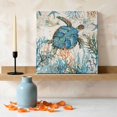 thumbnail image 2 of Ships Next Day Canvas Wall Art 12"x12", Ocean Turtle Wood Framed Canvas Print Painting, Coastal Nautical Coral Starfish Blue Ready to Hang Small Picture Wall Decor for Home Kitchen Dining Room Office, 2 of 8