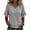 Gray, variant on Womens Boho V Neck Blouse Solid Fringe Trim Short Ruffle Sleeve Loose Fit Textured Woven Tunic Tops Lightweight Breathable Casual Bohemian Style Pullover Shirts for Spring Summer Wear