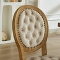 thumbnail image 6 of French Country Dining Chairs Set of 2, Farmhouse Chair with Nailhead Trim and Solid Wood Legs, Dining Chair for Kitchen, Dining Room ,Living Room, Restaurant, Beige, 6 of 9