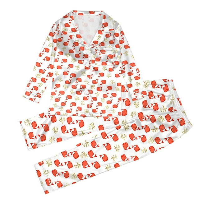 LILELIS Ensemble de Pyjama Deux Pièces pour Enfants Fille Garçon Chemise de Pyjama Boutonnée avec Shorts