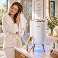 thumbnail image 4 of Ktaxon Towel Warmer, 20L Towel Warmer Bucket for Bathroom - Bluetooth Speaker Ambient Light, Adjustable Timer, Auto Shut-Off, Fits Up to Two Large 40x70 Towels, Blanket Robes Pjs, Ideal Gift - White, 4 of 13