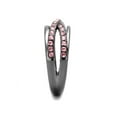 thumbnail image 4 of Light Black Stainless Steel and Light Peach Crystal Fashion Ring Women's Size 10, 4 of 5