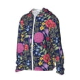 thumbnail image 2 of Daiia Floral UPF 50+ Sun Protection Hoodie Jacket Lightweight Long Sleeve Sun Shirt for Women Men with Pocket Hiking Outdoor-X-Large, 2 of 9