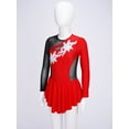 thumbnail image 4 of Doomiva Kids Girls Shiny Rhinestone Figure Ice Skating Dance Dress Gymnastics Ballet Leotard Dress Red 12, 4 of 7