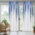 thumbnail image 5 of Outdoor Curtains for Patio Waterproof, Navy Blue Outdoor Privacy Panels Grommet, Summer Botanical Leaves Watercolor Blackout Outside Curtains for Porch/Cabana/Pergola/Gazebo 54"x95", 2 Panels, 5 of 8