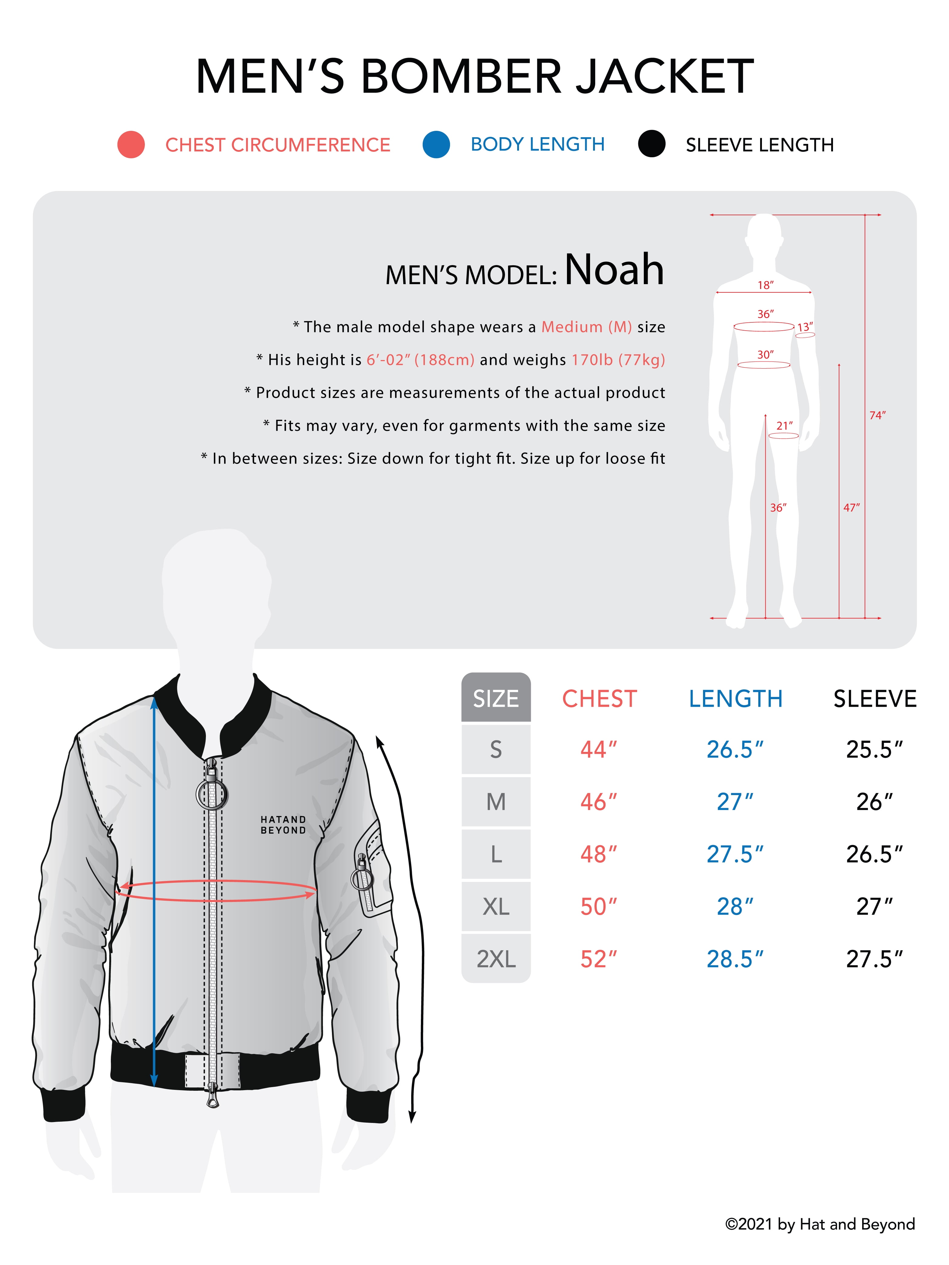 Men's Reversible Bomber Jacket with Cherry Blossom Embroidery