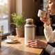 thumbnail image 4 of Contemporary Thermal Coffee Tumblers With Leak proof Silicone Seal Durable Nonrust Steel Construction For Hot Drink Iced Beverages White, 4 of 4