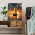 thumbnail image 5 of Qisvanset 12x16 Inch Framed Canvas Wall Art Monet Style Vintage Sailboat Nautical Boy Kids Nursery Art Print, 5 of 8