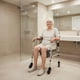 thumbnail image 2 of Silla Comodo De Aluminio Plegable Gris Con Ruedas, 2 of 10