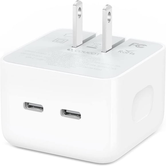 HLONK 35W Dual USB-C Charger Block PD 3.0 Fast Compact Power Adapter for 14 Pro Max/14 Pro/13