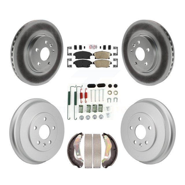 Transit Auto Front Rear Disc Brake Rotors Ceramic Pads and Coated Drum Kit (7Pc) for Car Chevrolet Trax KGA-106327