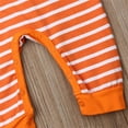 thumbnail image 5 of Newborn Baby Girl Boy Halloween Outfit Pumpkin Romper Striped Jumpsuit with Hat/Headband Set Infant Cute Fall Clothes, 5 of 7