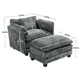 thumbnail image 2 of Xukmct Boucle Accent Chair with Ottoman, Upholstered Club Chair Leisure Chair for Living Room, Bedroom, Office, Dark Gray, 2 of 10