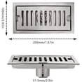 thumbnail image 2 of Rejilla de malla desmontable para desagüe de piso, diseño rectangular de acero inoxidable para drenaje de alto flujo en cocinas y baños, 2 of 5