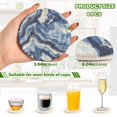 thumbnail image 3 of Haosy Set of 6 Drink Woven Coaster with Holder Heat Resistant Non-Slip Bar Coasters 4 Inches Blue Black White Marble, 3 of 7