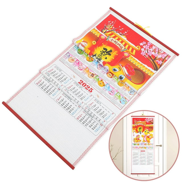 SKISUNO 2 Pcs Calendrier Mural Effaçable à Sec Année du Serpent Rouleau de Papier Multi pour Décoration de Bureau