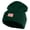 Dark Green, variant on Small Patriotic American Flag Iron on Embroidered Patched 12 Inch Long Knitted Beanie - Black OSFM
