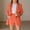 Orange, variant on VOUZZA Girls Blazer Outfits 2-Piece Set Double Long Sleeve Suit Jacket with High Waisted Casual Shorts 3-14