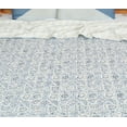 thumbnail image 3 of Dhaka International 100% Cotton Handmade Block Printed Bedspread | Lightweight Reversible Bed Cover for All Seasons - ( blue - 108x108 " King / king ), 3 of 4