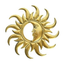 Hi-Line Gift Ltd. Metal Garden Decor-Golden Half Moon Sunface