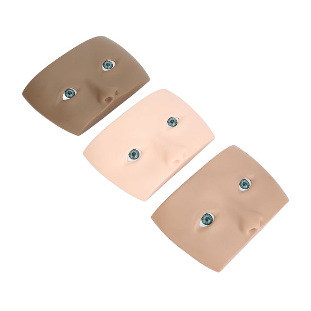 Tablero Facial De Práctica De Maquillaje De 3 Uds, Maniquí Cosmético De Silicona 3D, Tablero De Artista De Maquillaje De Ojos, Maquillaje De Ojos Para Practicar, Delineador De Cejas, Sombra De Ojos Pa
