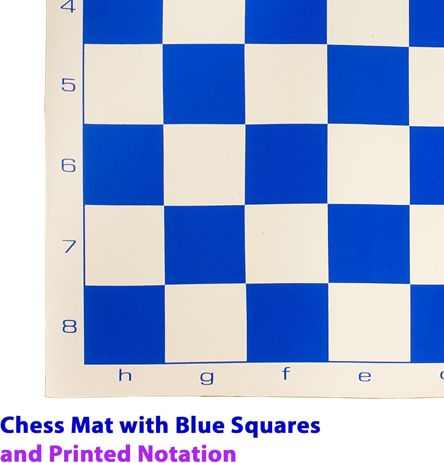 Sterling Games Chess Mat and Chess Pieces Set 20" x 20" Roll Up Vinyl Travel Chess Set, Blue