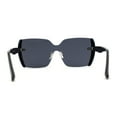 thumbnail image 4 of Womens Shield Rimless Oversize Butterfly Diva Sunglasses Black Carbon Print, 4 of 4